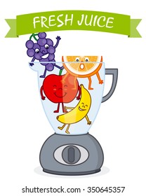 fruit in a blender to make juice