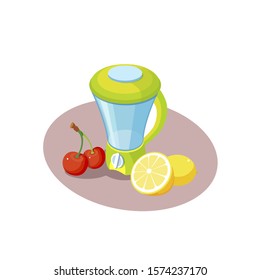 fruit and blender vector isolated design on background.