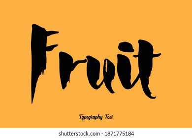 Fruit Bold Calligraphy Text On Yellow Background