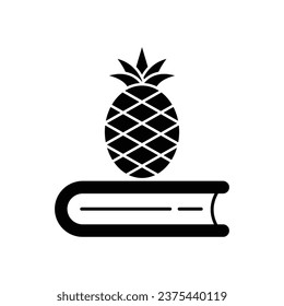 Obst Buch Symbol Design. einzeln auf weißem Hintergrund. Vektorgrafik