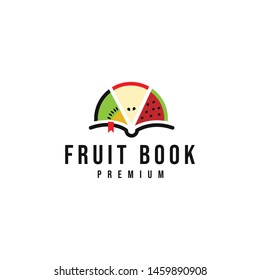 fruit book logo design template