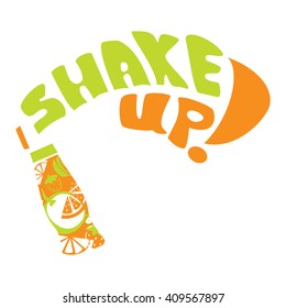 Fruit bottle isolated. Brand logo. Colorful logo