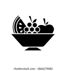 fruit bowl glyph icon. simple design editable. design vector illustration