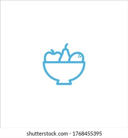 fruit in bowl icon flat vector logo design trendy illustration signage symbol graphic simple