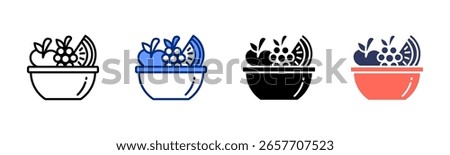 Fruit Bowl icon sheet multiple style collection