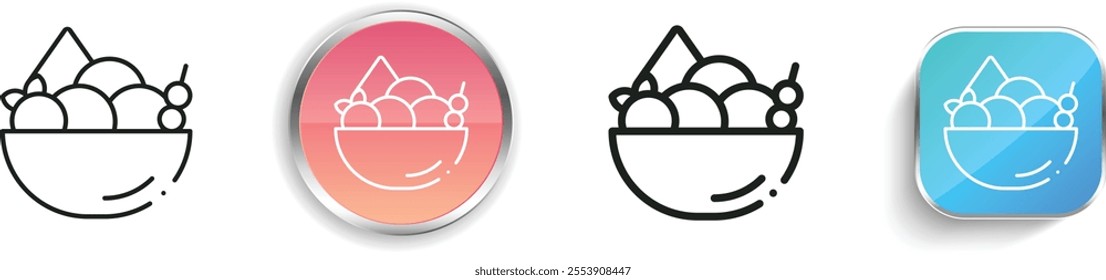 fruit bowl icon. Thin Linear, Regular and Button Style Design Isolated On White Background