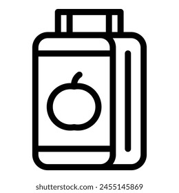 Fruit box icon outline vector. Snack pack. Food bag