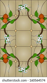 Fruit branch, stained glass window