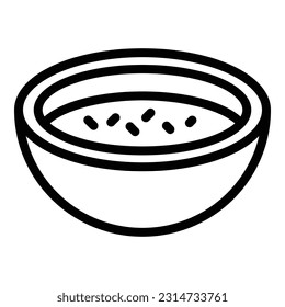 Fruit breakfast icon outline vector. Cereal bowl. Flakes granola
