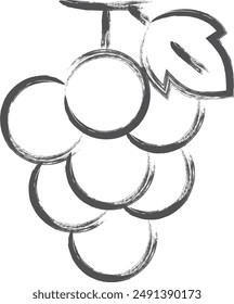 Fruit brush-drawn single illustration grapes