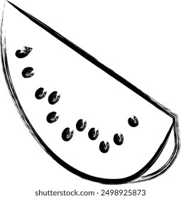 Fruit brushstroke single icon watermelon