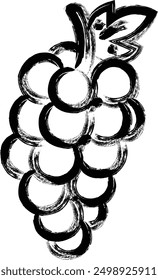 Fruit brushstroke single item icon grape