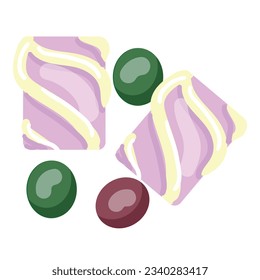 Fruit bubblegum icon cartoon vector. Chew bubble. Candy pack