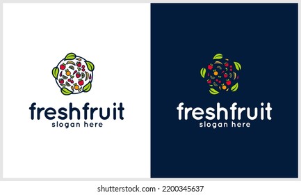 Obstbunch mit Design-Design für das Naturblattkonzept