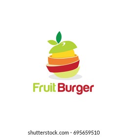 Fruit Burger Creative Concept Logo Symbol