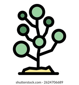 Fruit bush icon. Outline Fruit bush vector icon for web design isolated on white background color flat