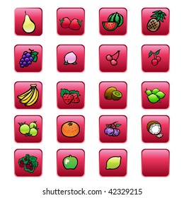 fruit buttons vector illustration