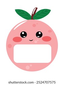 Fruit caartoon character on book label sticker design