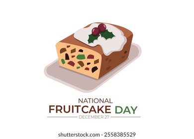 Fruit cake day 27 December vector, illustration of celebrating fruit cake day, national day