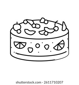 fruit cake food dessert line icon vector. fruit cake food dessert sign. isolated contour symbol black illustration