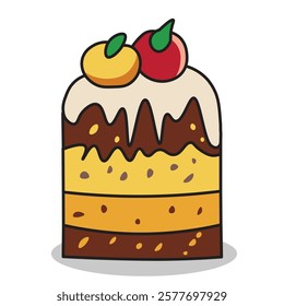 Fruit Cake Food Ilustration Art Cartoon