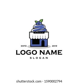 Fruit Cake Shop Logo Vector. Creative And Fun Concept Design Of Bakery House Store Icon. Flat Modern, Pop Art Vintage Look. Apply To Web Site, Mobile Phone Apps, Market Brand, Front Of Wall Decoration