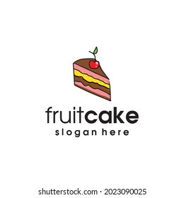 Fruit cake vector logo vintage hand-drawn, classic and rustic, very elegant for a company. 