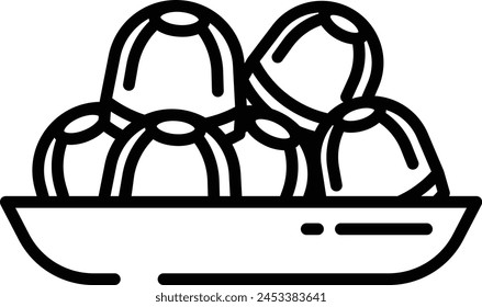 Fruit candy sugar outline icon vector illustration