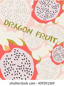 Fruit card. Dragon fruit