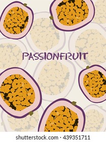 Fruit card. Passion fruit