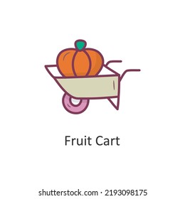 Fruit Cart vector Filled Outline Icon Design illustration. Nature Symbol on White background EPS 10 File