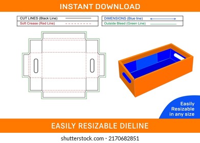 Fruit carton box, vegetable Corrugated box dieline template and 3D box design