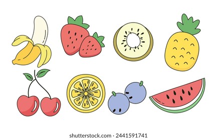 Fruit cartoon big set collection