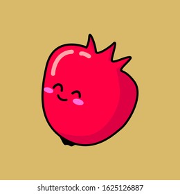 Fruit cartoon. Doodle art with cute face. Eps 10 vector. Tomato cartoon doodle