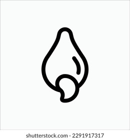  Obst, Cashew-Symbol, einzeln auf hellem Hintergrund, perfekt für Website, Blog, Logo, Grafikdesign, soziale Medien, Benutzeroberfläche, mobile App