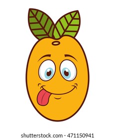 fruit character face isolated icon vector illustration design