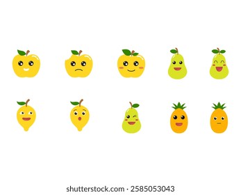 Fruit Character Illustration Element Set