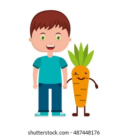 fruit character kids menu vector illustration design