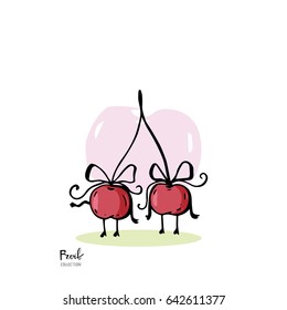Fruit character on white background