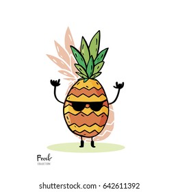 Fruit character on white background