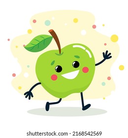 A fruit with a cheerful face. Vector illustration isolated on white background