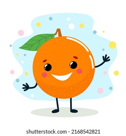 A fruit with a cheerful face. Vector illustration isolated on white background