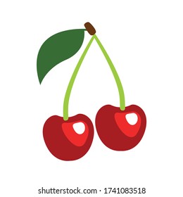 Obstkirschen gesundes flaches Design isoliert