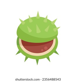 Fruit chestnut icon flat vector. Sweet tree. Season nut isolated