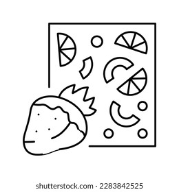 fruit chocolate line icon vector. fruit chocolate sign. isolated contour symbol black illustration