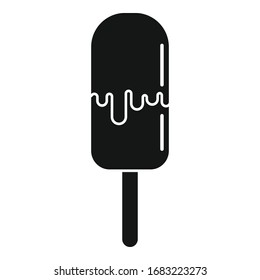 Fruit chocolate popsicle icon. Simple illustration of fruit chocolate popsicle vector icon for web design isolated on white background