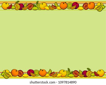 Fruit citrus background: lemon, lime, orange, mandarin, grapefruit.
