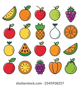 Fruit Clip Art Vector Illustration Collection.