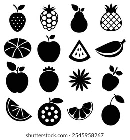 Coleção de Ilustrações de Vetor de Clip-art de Frutas.