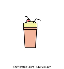 fruit cocktail colored outline icon. Element of food icon for mobile concept and web apps. Thin line fruit cocktail icon can be used for web and mobile on white background